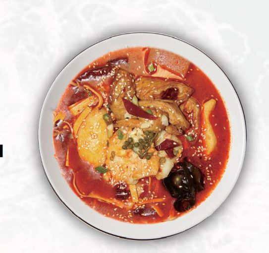 麻辣肥腸飯 Mala Spicy Pork Intestines and Fish in Rice